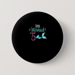 Macaron Rond 5 Cm 5 Anniversaire Chemise Mermaid Fête Fille CETTE ME