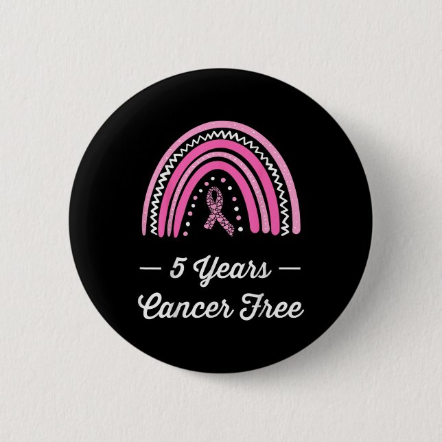 Macaron Rond 5 Cm 5 Years Breast Cancer Survivor  (Devant)
