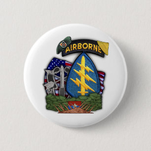 Macaron Rond 5 Cm 5e forces spéciales green berets vétérans Bouton