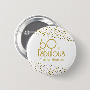Macaron Rond 5 Cm 60 et Fabulous Gold Parties scintillant 60e annive