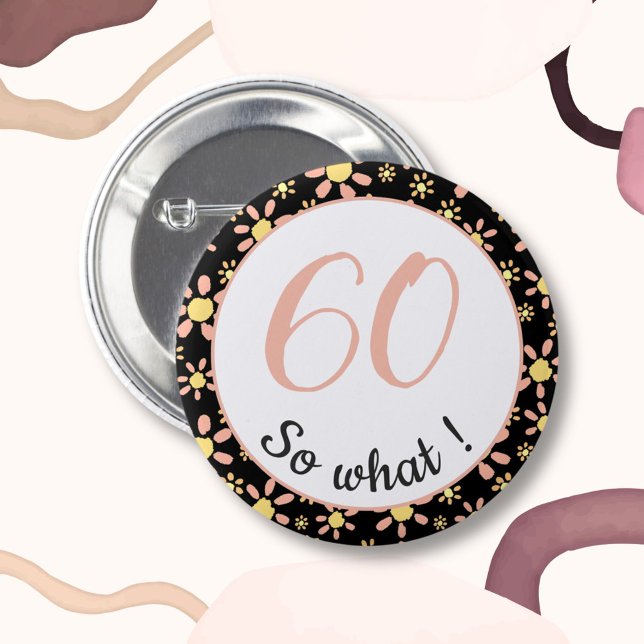 Macaron Rond 5 Cm 60e anniversaire Funny 60 alors quelle motivation (Créateur téléchargé)