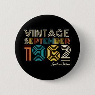 Macaron Rond 5 Cm 60e anniversaire Vintage septembre 1962 Limited Ed