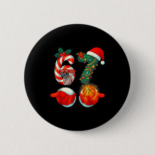 Macaron Rond 5 Cm 67 Basket-ball Père Noël Six Sept Mème Noël Srt M