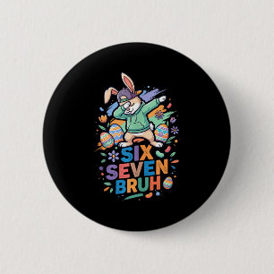Macaron Rond 5 Cm 67 Bruh Bunny Six Seven Mème Drôle de Jour de Pâqu