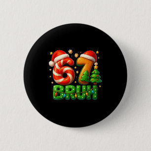 Macaron Rond 5 Cm 67 Bruh Noël Canne de Bonbon Motif Pain d'Épice Xm
