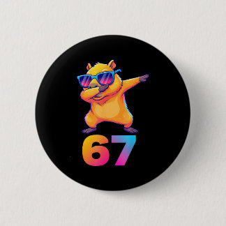 Macaron Rond 5 Cm 67 Capybara Six Seven Meme Animal Cool Capybara Da