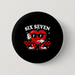 Macaron Rond 5 Cm 67 Cœur de la Saint-Valentin Six Sept 6 7 Mème Sai