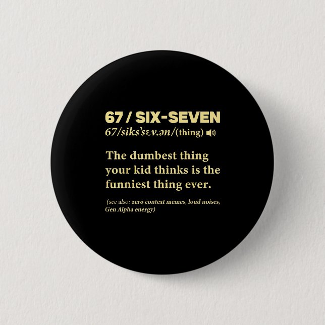 Macaron Rond 5 Cm 67 Definition Meaning Six Seven Funny Meme Teacher (Devant)
