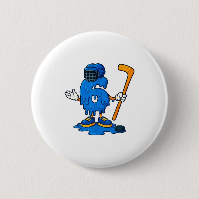 Macaron Rond 5 Cm 67 Drip Ice Cream Hockey Player  (Devant)