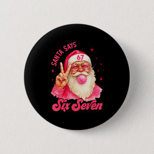 Macaron Rond 5 Cm 67 drôle de mème Joyeux Noël le Père Noël dit six