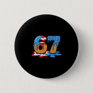 Macaron Rond 5 Cm 67 Glace Dégoulinante Mème Drôle Six Sept Gen Alph