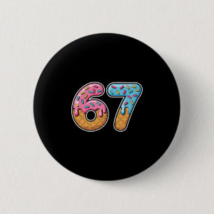 Macaron Rond 5 Cm 67 Glace qui dégouline Mème Drôle Six Sept Générat