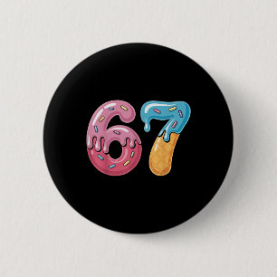 Macaron Rond 5 Cm 67 Glace qui dégouline Mème Drôle Six Sept Générat