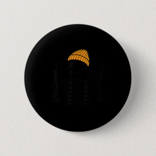 Macaron Rond 5 Cm 67 Halloween Squelette de paix Signé Mème amusant