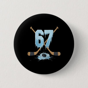 Macaron Rond 5 Cm 67 Hockey Drip Ice Numéro Style Mème Drôle Garçons