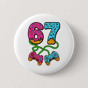 Macaron Rond 5 Cm 67 Ice Cream Drip Mème Joueur Six Sept Gen Alpha S