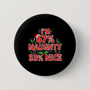Macaron Rond 5 Cm 67% Méchant 33% Gentil Drôle Xmas 67 Enfants Meme 