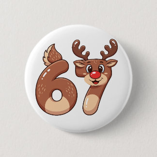 Macaron Rond 5 Cm 67 Meme Christmas Reindeer  