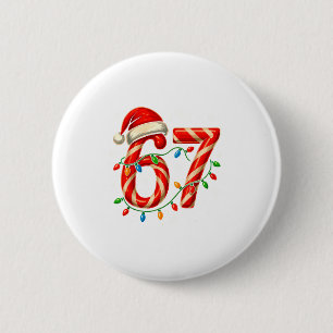 Macaron Rond 5 Cm 67 Meme de Noël drôle Six Sept Xmas Lumières Bonbo