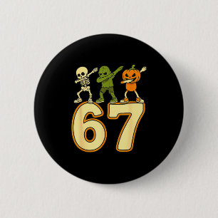 Macaron Rond 5 Cm 67 Meme Drôle Halloween Nombres Six Sept Hommes Fe