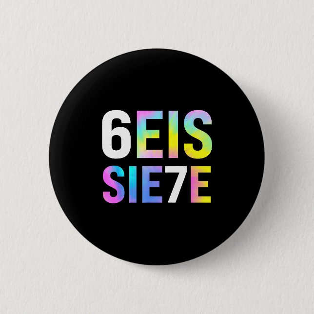 Macaron Rond 5 Cm 67 Meme Espagnol Seis Siete Six Sept Drôle Spaniea (Devant)