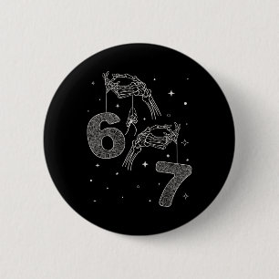Macaron Rond 5 Cm 67 Meme Main de squelette drôle Halloween Six Sept