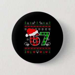 Macaron Rond 5 Cm 67 Meme Noël Six Seven Xmas Sweatshirt Ugly Hommes