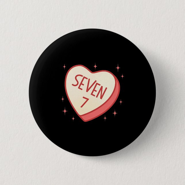 Macaron Rond 5 Cm 67 Meme Saint-Valentin Cœur de Bonbon Six Sept Mat (Devant)