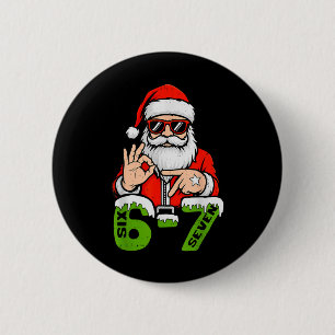 Macaron Rond 5 Cm 67 Meme Six Seven Père Noël Noël drôle Gen Z Alph