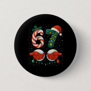 Macaron Rond 5 Cm 67 Noël 6 7 Mème Pyjama Fête Gen Alpha Sl