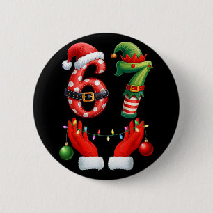 Macaron Rond 5 Cm 67 Noël 6 7 Mème Pyjama Fête Gen Alpha Sl