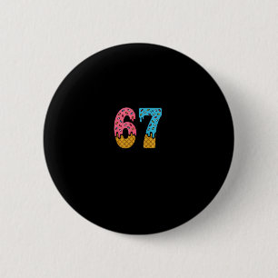 Macaron Rond 5 Cm 67 Numéro Six Sept Alpha Langage Argot Glace Crème