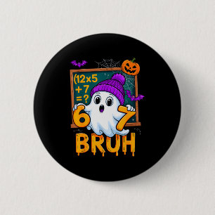 Macaron Rond 5 Cm 67 Prof Halloween Fantôme Six Sept Mème Humour Mat