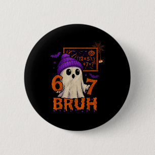 Macaron Rond 5 Cm 67 Prof Halloween Fantôme Six Sept Mème Math Égal