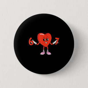 Macaron Rond 5 Cm 67 Saint-Valentin Drôle Six Sept Cœur Mignon 6 7 M