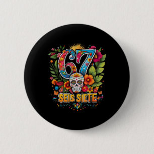 Macaron Rond 5 Cm 67 Seis Siete Coloré Design d'Art Populaire Mexica