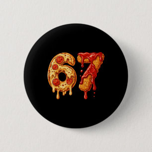 Macaron Rond 5 Cm 67 Six Seven 6-7 Pizza Et Pépites De Poulet - Brai