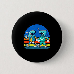Macaron Rond 5 Cm 67 Six Seven Amusant Mème Conception Drôle Enfants