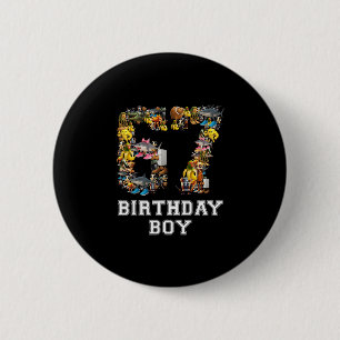 Macaron Rond 5 Cm 67 Six Seven Anniversaire Garçon Italien Brainrot
