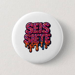 Macaron Rond 5 Cm 67 Six Seven Seis Seven Spanish Brainrot Viral Mèm