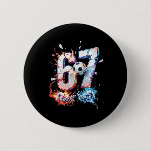 Macaron Rond 5 Cm 67 Soccer Six Seven Soccer 6 7 Enfants Garçons Fil