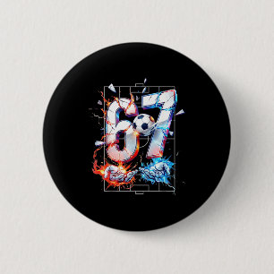 Macaron Rond 5 Cm 67 Soccer Six Seven Soccer 6 7 Enfants Garçons Fil