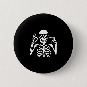 Macaron Rond 5 Cm 67 Squelette Drôle Six Sept Gen Alpha Halloween Mo