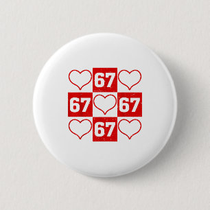 Macaron Rond 5 Cm 67 Xoxo Cœur Mignon Saint-Valentin 6 7 Six Sept M