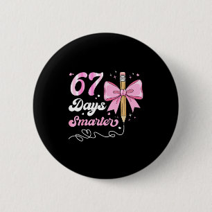Macaron Rond 5 Cm 67e jour d'école 67 jours plus intelligent noeud c