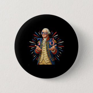 Macaron Rond 5 Cm 6-7 7-6 George Washington Sept Six Drôle 4 Juillet