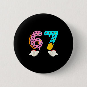 Macaron Rond 5 Cm 6-7 Chemises de mème 67 Noël Brain Rot Drôle Garço