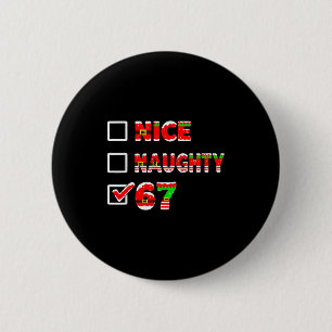 Macaron Rond 5 Cm 6-7 Mème Gentil Vilain 67 Drôle Liste de Noël Six