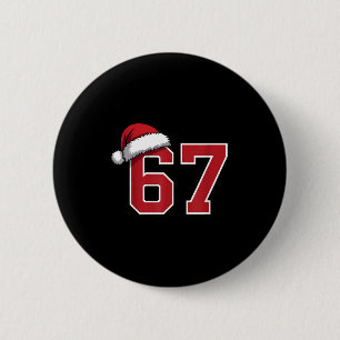 Macaron Rond 5 Cm 6 7 Noël 67 Père Noël Six Sept Drôle de Noël B