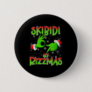 Macaron Rond 5 Cm 6 7 Noël Skibidi Rizzmas 67 Mème Gen Alpha Sl